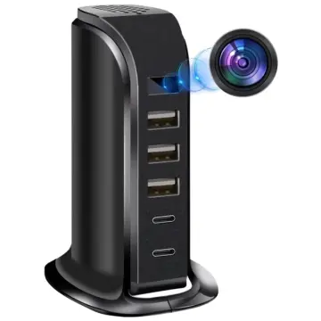 Desktop Wireless 5-Port Multi USB Charger with Hidden WiFi Camera