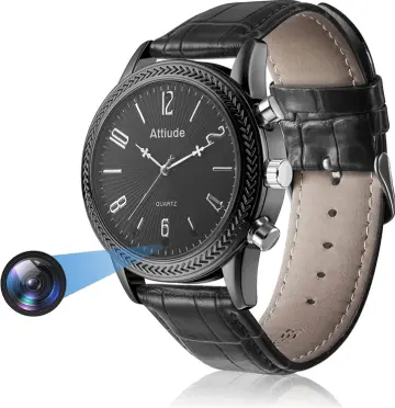 1080P HD Leather Watch Mini DVR Invisible Spy Camera with Night Vision