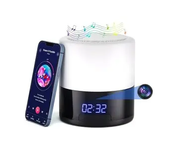 Wireless Bluetooth Speaker with WiFi Live Viewing Security Spy Camera