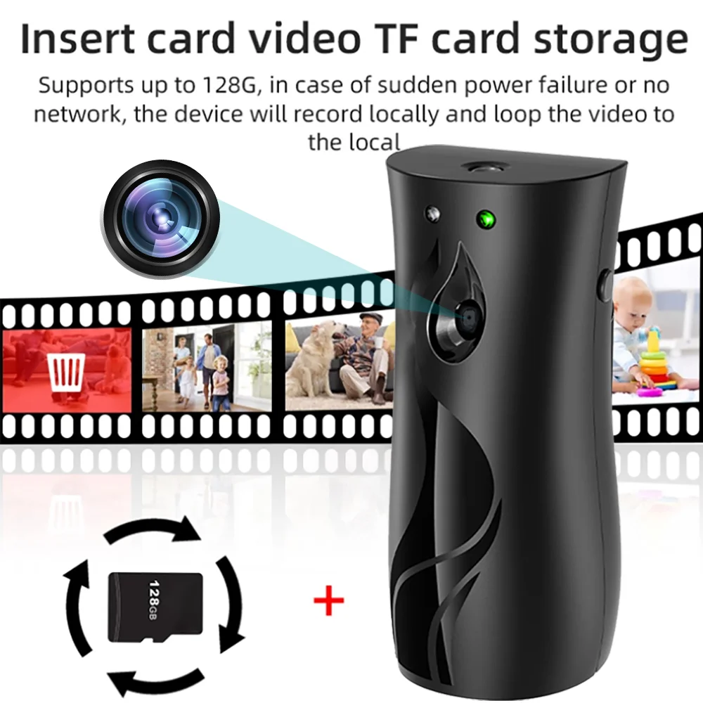 Humidifier Shape WiFi Camera Baby Monitoring Motion Detection 1080P HD Security Cam - Waterdrop White 9