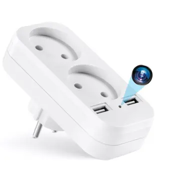 Dual EU Socket Adapter with Wifi HD Spy security Camera